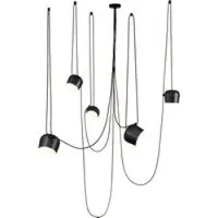 Flos Aim LED-Pendelleuchte 5er-Set-Schwarz-mit LED (2700K)