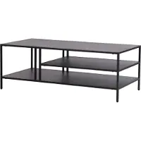 En.casa Couchtisch ’Kumlinge’ Metall 40x110x55 cm Schwarz