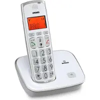 Brondi Bravo Gold, DECT-Telefon, Kabelloses Mobilteil, Freisprecheinrichtung, 20 Eintragungen, Anrufer-Identifikation, Weiß