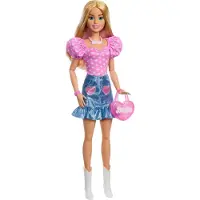 Barbie -Modepuppe 71 cm mit abnehmbarer Kleidung und Accessoires, Halskette und Handtasche, Modepuppe, Weiblich, 3 Jahr(e), Mädchen, 712 mm, 715 g