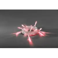 Konstsmide - LED Lichterkette, mit an/aus Schalter, 6h Timer, 50 rote Dioden, batteriebetrieben, Innen, transparentes Kabel; 1470-553