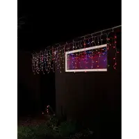 Konstsmide - LED Eisregen Lichtervorhang, mit bunten Globes, 400 bunte Dioden, 24V Außentrafo, transparentes Kabel ; 3673-503