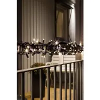 Konstsmide - Micro LED Lichterkette, mit 9h Timer, schutzisoliert/umgossen, IP67, 80 warm weiße Dioden, 24V Außentrafo, schwarzes Soft-Kabel ; 6631-117