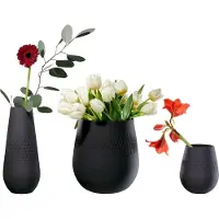 Villeroy & Boch Dekovase "Vasen-Set Manufacture Collier 3er Set schwarz", schwarz, B:2cm H:2cm T:2cm, Vasen, Dekovase