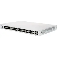 Cisco CBS350-48T-4G managed Layer3 Switch: - 48x10/100/1000 Base-T (RJ45) + 4xGE SFP Uplink Ports, - Switching Capacity:104Gbps, incl. rack-&wallmount Kit, - kein stacking, kein PoE,