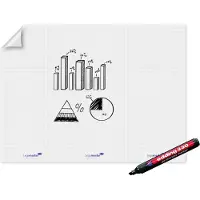 Legamaster Magic Charts , für Flipcharts, kariert, selbstklebend & beschreibbar, inkl. Permanentmarker, L 1200 x B 900 mm, 100 % recyclingfähig, Polypropylen, weiß, 15 Blatt