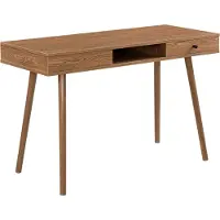 En.casa Schreibtisch 'Habo' mit Ablage und Schublade 75x115x48 cm Bürotisch Computertisch Walnussoptik