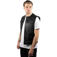John Doe MC Outlaw Lederweste schwarz 4XL Herrenschwarz4XL - Motorradbekleidung - Freizeitbekleidung