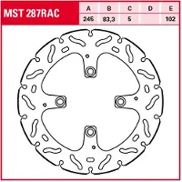 TRW Bremsscheiben Racing, Hinten, mit ABE HINTEN, MST287RAC FESTST.