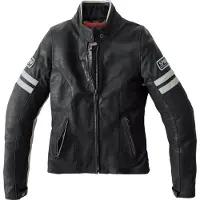 Spidi Vintage Damen Motorrad Lederjacke Farbe: Schwarz/Grau, Grösse: 38