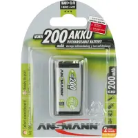 Ansmann Akku 9V 200mAh E-Block NiMH 1,2V – 1000x wiederaufladbar (1 Stück)