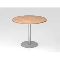 Hjh OFFICE PRO BISTRO F100R S - System Konferenztisch Nussbaum Silber Ø 100