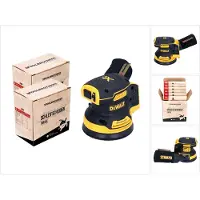 DeWalt DCW 210 N Akku Exzenterschleifer 18 V 125 mm Brushless Solo + 2x Toolbrothers TURTLE Schleifscheiben Set