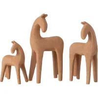 J-Line Set Von 3 Pferden Modern Resin Terra