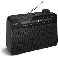 Philips TAR2509/10, Tragbar, Analog, AM, FM, Analog, 3,5 mm, Schwarz
