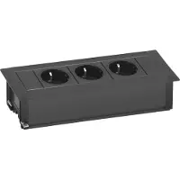 Evoline Frame-Dock Einbau Steckdosenleiste 3-fach Schukosteckdose schwarz