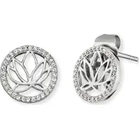 Engelsrufer Damen-Ohrstecker Lotus 925er Silber rhodiniert 64 Zirkon Engelsrufer Silber