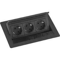 Evoline Flip Top Push S Einbausteckdose 3-fach, 230V - 3500W, schwarz