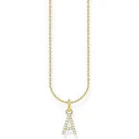 Thomas Sabo KE2240-414-14-L45V Damen-Kette mit Buchstaben-Anhänger A vergoldet