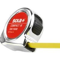 Sola Bandmass magnetisch - COMPACT M - 5m / 19mm - Taschenbandmass mit Gürtelclip - Stahlband, gelb la