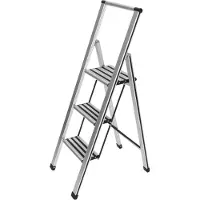 Wenko Klapptritt Leiter Tritt Haushalts Anti Rutsch 3 Stufen Aluminium Design