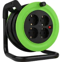 REV 0010043812, 15 m, Drinnen, 1,5 mm², Schwarz, Grün, 4 AC-Ausgänge, 230 V