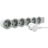 Legrand 694565 Flache Steckdosenleiste 6x Steckdose, 3 Meter Kabel Farbe: Ultraweiß/Grau