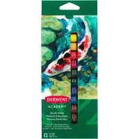 Derwent - Academy Acrylfarbe, Set mit 12 x 12 ml