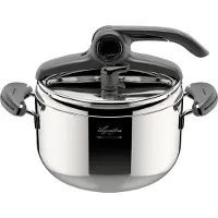 Lagostina Mia Lagoeasy'up, 5 l, Keramik, Gas, Halogen, Induktion, Versiegelte Platte, Edelstahl, 22 cm, Aluminium, Edelstahl, Mia Lagoeasy'up
