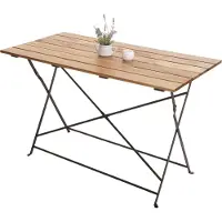 Mendler Biergartentisch MCW-J40, Klapptisch Gartentisch, Gastronomie-Qualität Akazie MVG- 120x60cm naturfarben