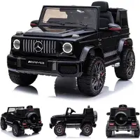 Es-toys Kinderfahrzeug - Elektro Auto "Mercedes G63 AMG" - Lizenziert - 12V7AH Akku,2 Motoren- 2,4Ghz Fernsteuerung, MP3+Ledersitz+EVA
