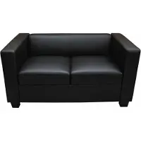 Mendler 2er Sofa Lille, Kunstleder schwarz