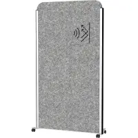 MAUL Mobiles Stellwandsystem MAULcocoon Akustik, B 1000 x H 1800 mm, dunkelgraue Oberfläche, silber