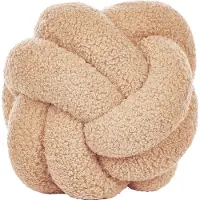 Beliani Boucle Knoten Kissen Beige 19 x 19 cm MALNI