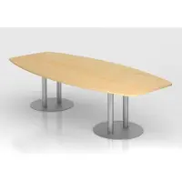 Hjh OFFICE PRO KARAT S 28 S - Karat Ahorn mit Säulenfuß/Silber 280 x 130
