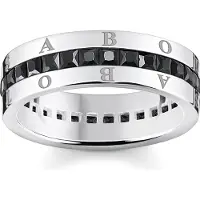 Thomas Sabo Bandring mit Schwarzen Steinen Pavé Silber