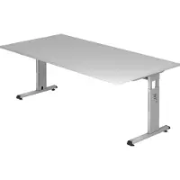 Hjh OFFICE PRO MEGA 2E S - 200 x 100 Grau/Silber höhenverstellbar