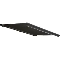 Mendler Elektrische Kassetten-Markise H122, Vollkassette Volant 4x3m Polyester Anthrazit, anthrazit