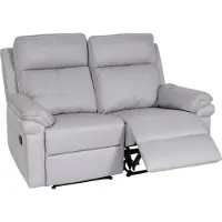 Mendler 2er Kinosessel MCW-L94, Relaxsessel Fernsehsessel mit Armlehne, Liegefunktion Nosagfederung Stoff/Textil hellgrau