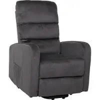 Mendler Fernsehsessel MCW-K62, Sessel Relaxsessel TV-Sessel, Liegefunktion Aufstehhilfe elektrisch, Metall Chenille dunkelgrau