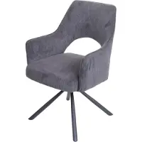 MCW Esszimmerstuhl MCW-K30, Küchenstuhl Lehnstuhl, drehbar Auto-Position, Stoff/Textil MVG Kord-dunkelgrau