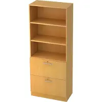 Hjh OFFICE PRO SIGNA G 7300 RE - Buche 5 OH Schrank mit Hängeregistratur (abschließbar) Relinggriff Kunststoff