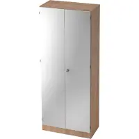 Hjh OFFICE PRO SIGNA K 6200 SG - Nussbaum/Silber 5 OH mit Knauf (abschließbar) Garderobenschrank