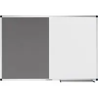 Legamaster Kombiboard UNITE, Pinboard & Whiteboard, B 900 x T 12,6 x H 600 mm, Markerablage, lackierter Stahl & Filz, weiß & grau