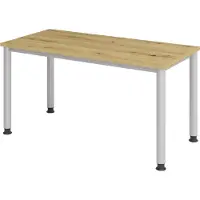 Hjh OFFICE PRO HILO 614 S - h?henverstellbar 140 x 67 Asteiche/Silber