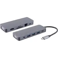 S-Conn S/CONN maximum connectivity 14-05028, Kabelgebunden, USB 3.2 Gen 1 (3.1 Gen 1) Type-C, 100 W, 1000 Mbit/s, Grau, MicroSD (TransFlash), MicroSDHC, MicroSDXC, SD, SDHC, SDXC
