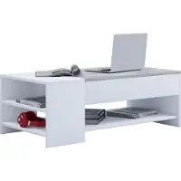 VCM Holz Couchtisch schlicht | Maße ca. H. 35 x B. 100 x T. 50 cm | Wohnzimmertisch mit Schublade - Tindus