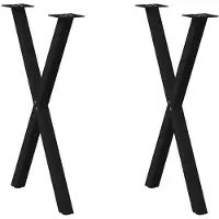 vidaXL Esstischbeine X-Form 2 Stk. Schwarz 57x(72-73) cm Stahl