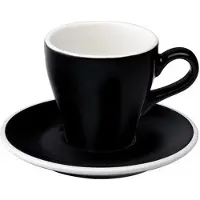 Loveramics Tulip - Cup and sauecr - Cappuccino 180 ml - Black