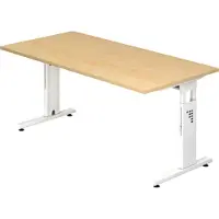 Hjh OFFICE PRO MEGA 16 W - 160 x 80 höhenverstellbar Ahorn/Weiß